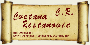 Cvetana Ristanović vizit kartica